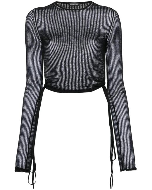 Ann Demeulemeester リブ Tシャツ Black