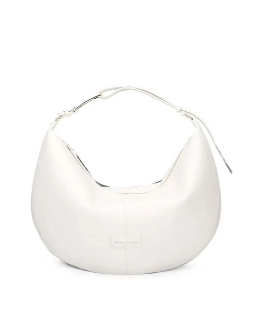 ARMANI EXCHANGE White Sac Cabas À Plaque Logo