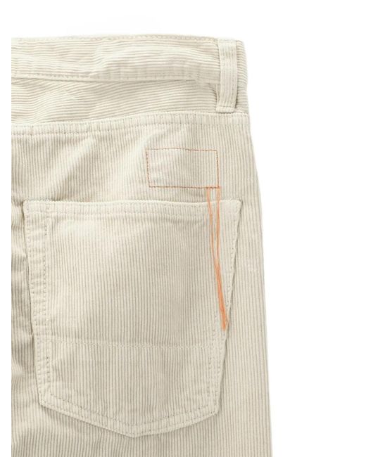 Fortela White Five-Pocket Corduroy Trousers