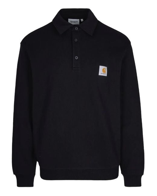 メンズ Carhartt ロゴパッチ ポロシャツ Blue