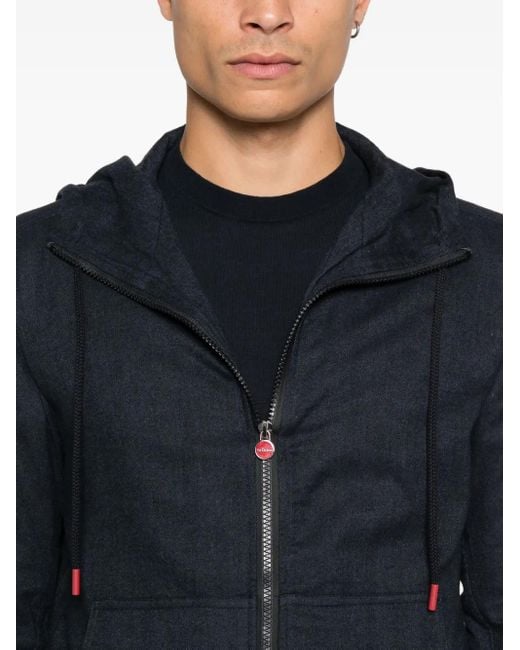 Kiton Blue Hooded Zip-Up Jacket for men