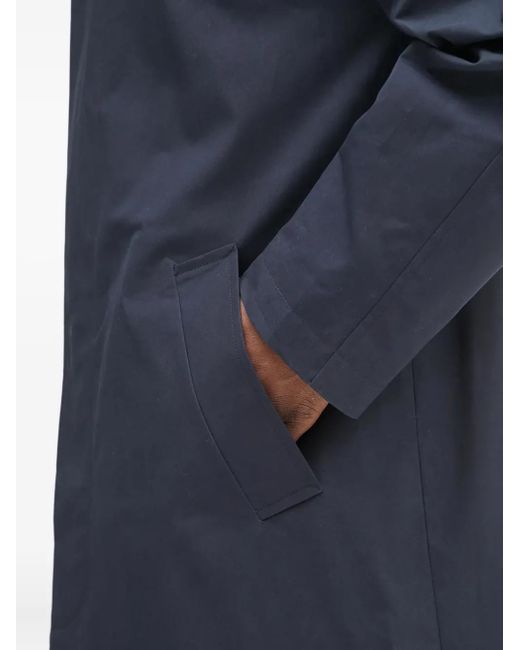 A.P.C. Blue Corduroy-Collar Long Coat for men
