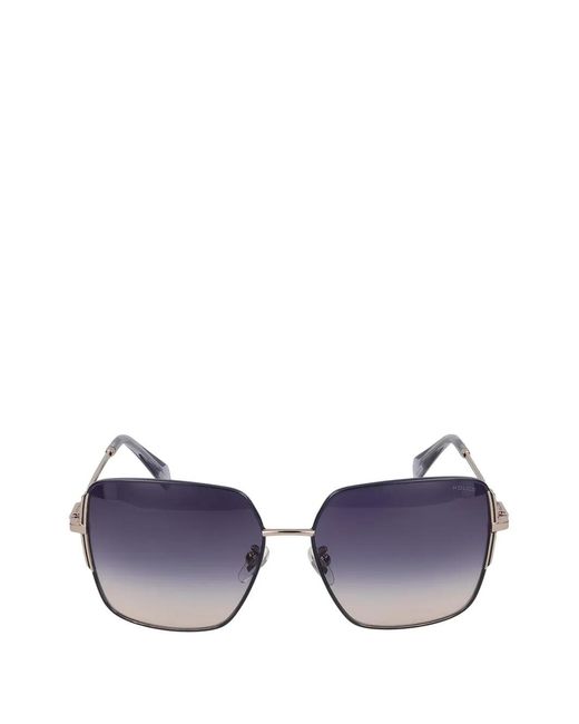 Police Purple Geometric-Frame Sunglasses