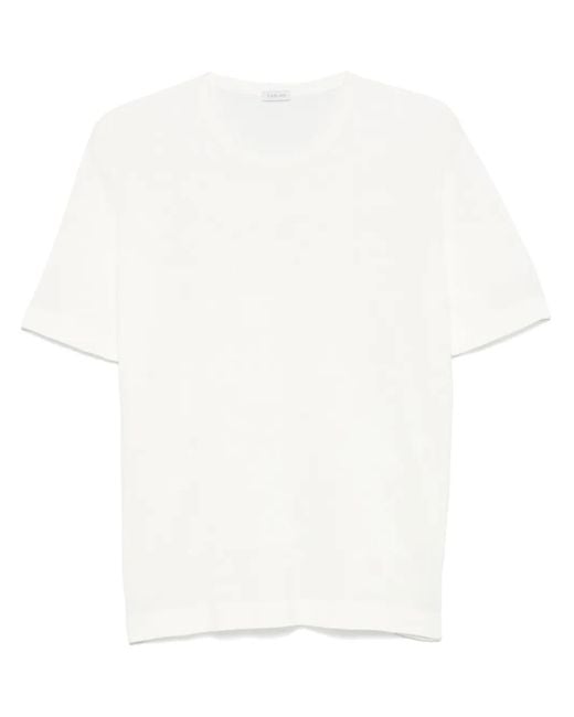 Caruso White Short-Sleeves Cotton T-Shirt for men