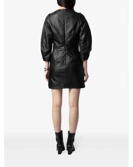 Zadig & Voltaire レザー ミニドレス Black
