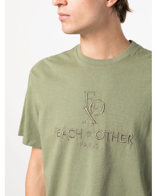 Each x Other Green Logo-Embroidered Cotton T-Shirt for men