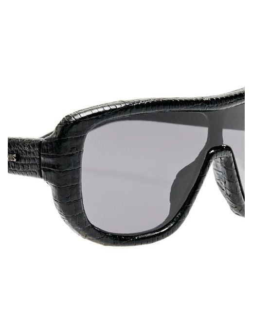 Jacquemus Black Masco Lizard-Effect Sunglasses