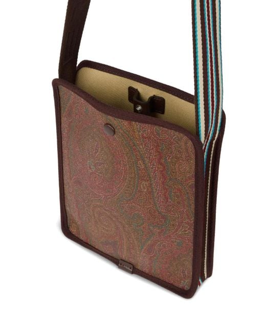 Etro White Small Arnica Paisley-Patterned Shoulder Bag for men