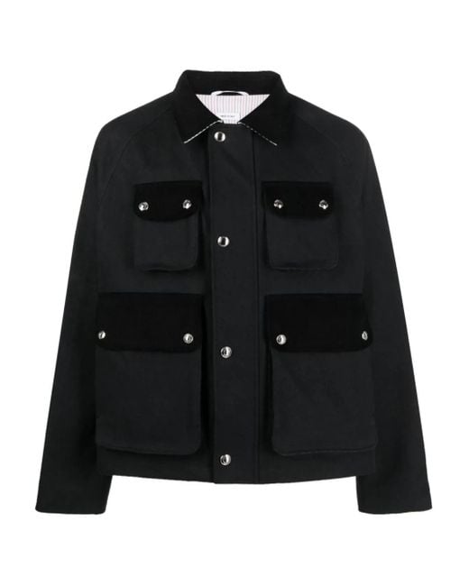 Thom Browne Black Multi-pocket Cropped Jacket for men