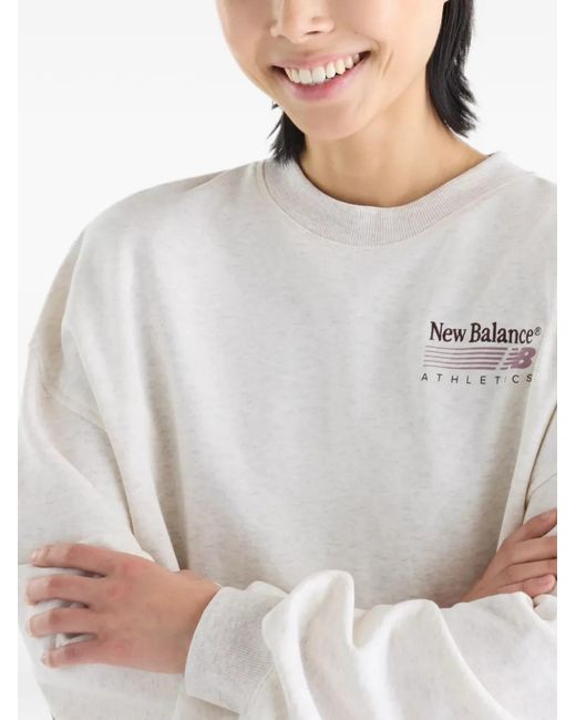 New Balance White Trackside French Terry Sweatshirt