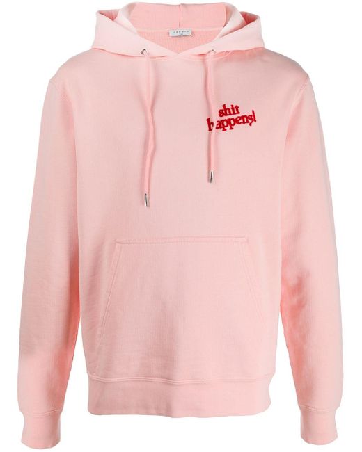 Sandro Pink Shit Happens Hooded Sweatshirt for men