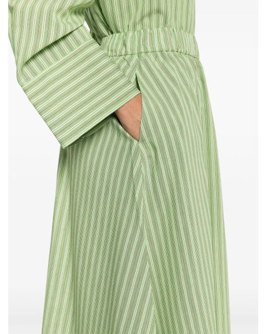 Rodebjer Green Marla Striped Midi Skirt