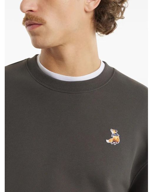 Maison Kitsuné Gray Dreaming Fox Cotton Sweatshirt for men