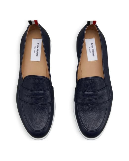 Thom Browne Blue Leather Loafers for men