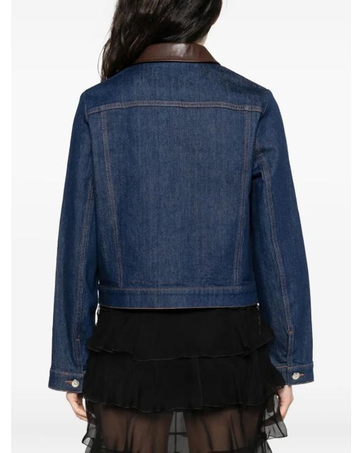 Chaqueta vaquera con cuello de piel Maje de color Blue