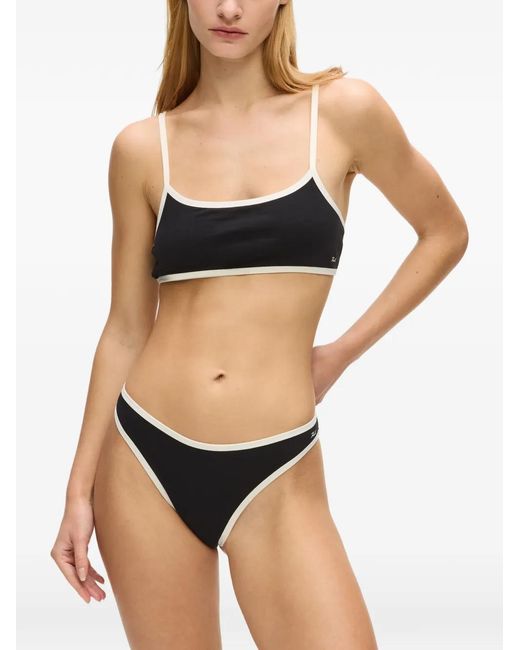 Karl Lagerfeld Black Logo-Embroidery Brief