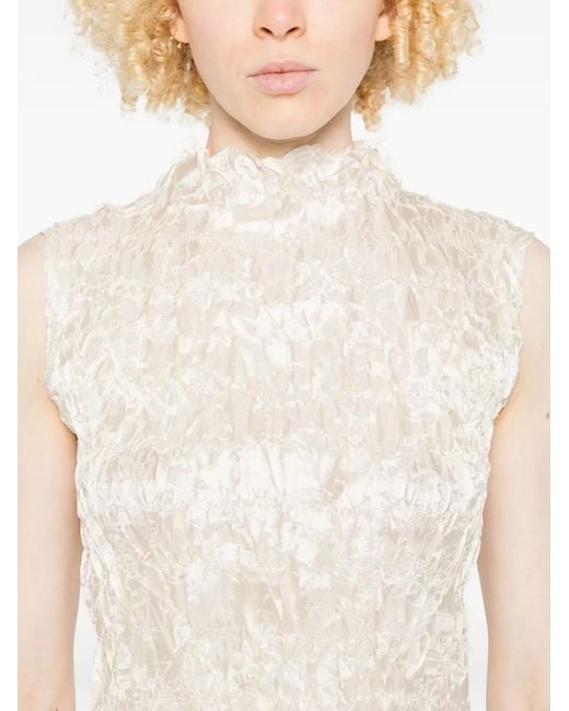 GONGDID DESIGN White Gd228 Pleated Top