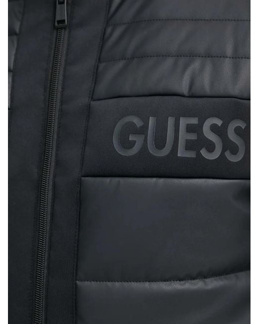 Guess Gray Quilted Zip Jacket for men