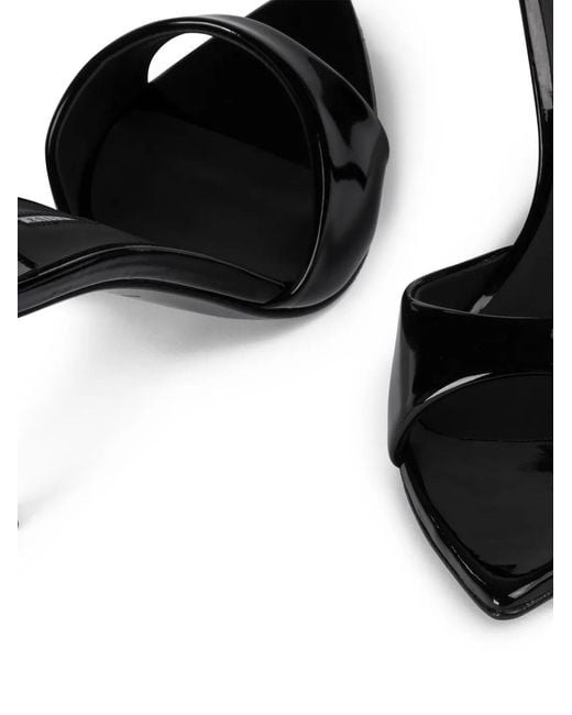 Le Silla Black 80Mm Bella Patent Leather Sandals