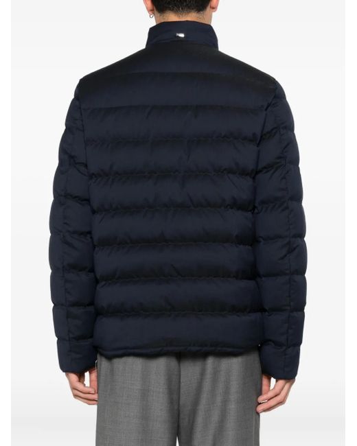 Herno Blue Padded Zip-Front Jacket for men