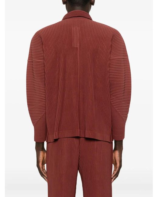 Homme Plissé Issey Miyake Red Homme Plisse' Issey Miyake Pleated Polo Shirt for men