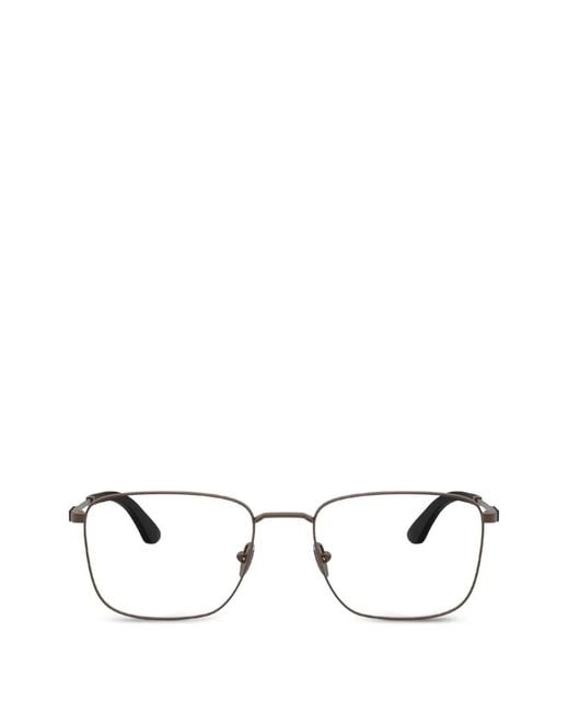 Giorgio Armani White Rectangle-Frame Glasses for men