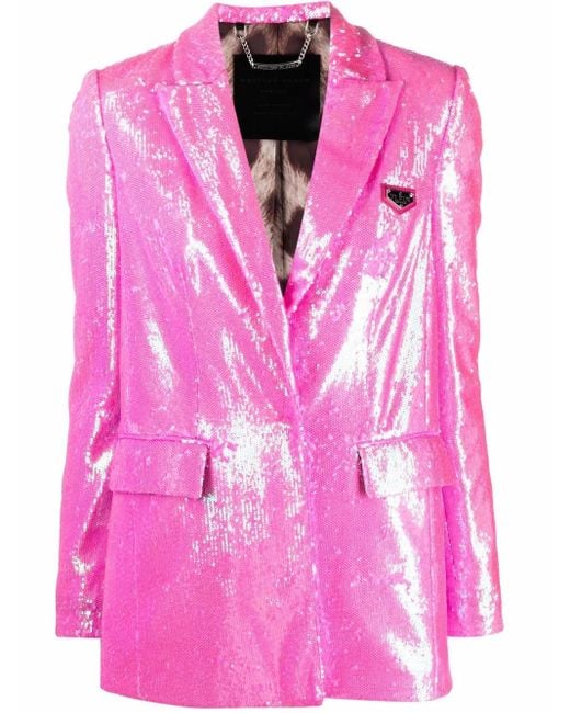 Blazer À Sequins Philipp Plein en coloris Pink