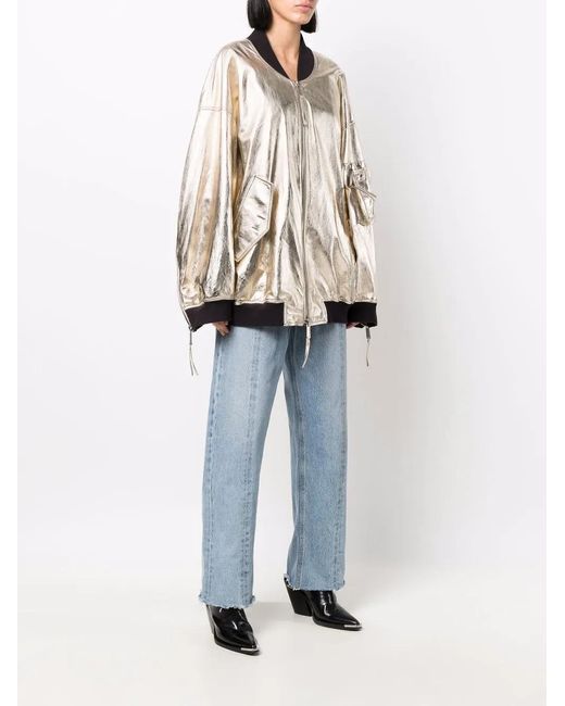 DSquared² Multicolor Oversized Metallic Bomber Jacket