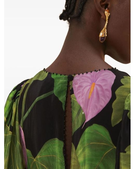 Farm Rio Green Maxikleid Mit Blumen-Print
