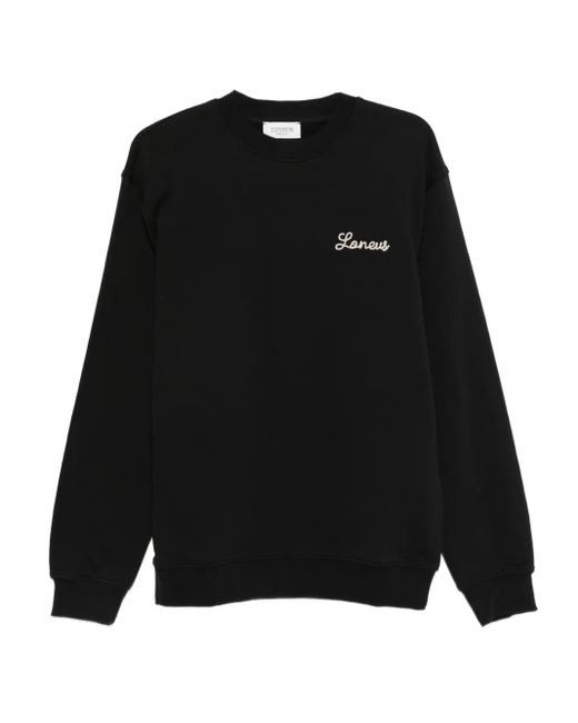 Laneus Black Logo-Embroidered Sweatshirt for men