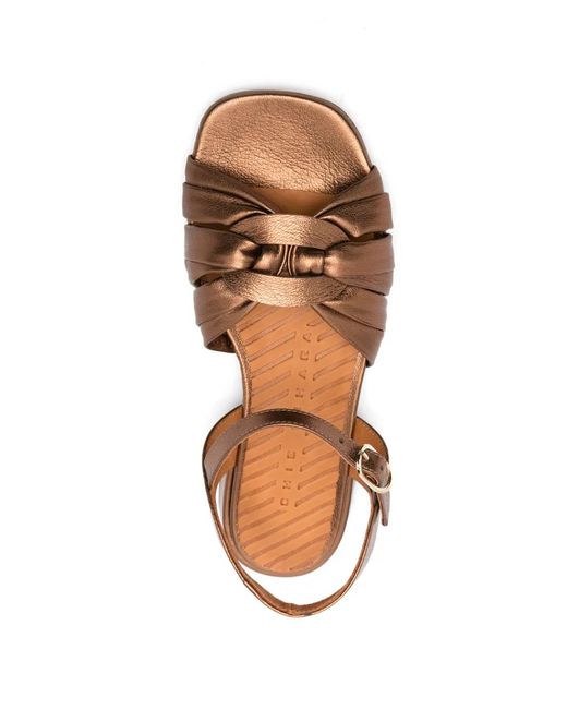 Chie Mihara Brown Tusack Leather Sandals