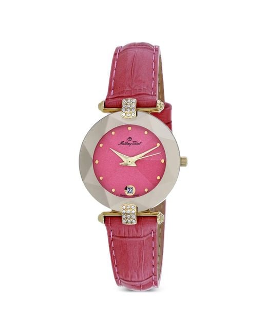 Mathey-Tissot Pink Pyramide Crystal-Embellished 26Mm Watch