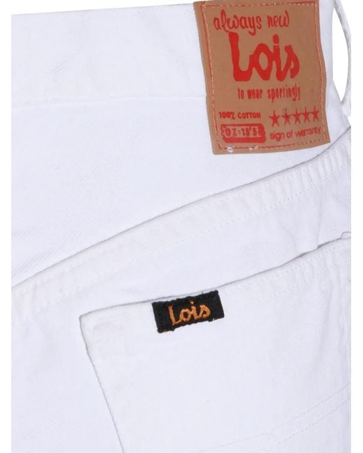 Lois White Jean À Poches Plaquées