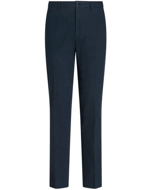 Etro Blue Paisley-jacquard Chino Trousers for men