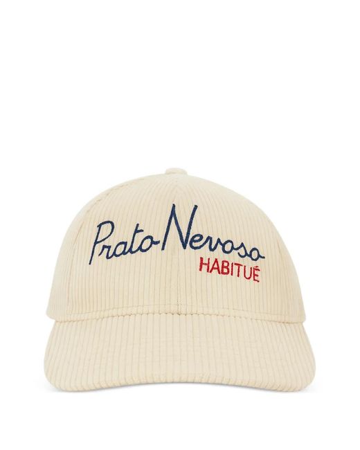 Mc2 Saint Barth Natural Embroidered Corduroy Hat for men