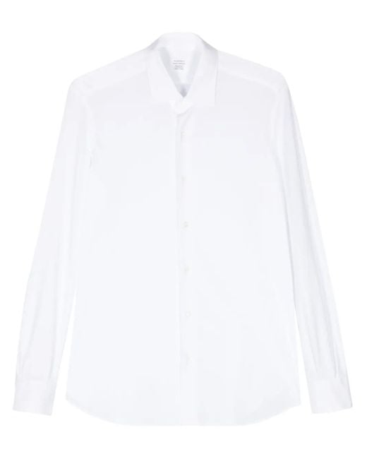 Mazzarelli White Textured-Finish Shirt for men