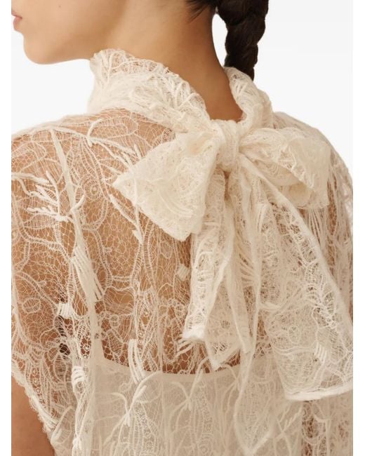 Fabiana Filippi White Lace Bow Dress