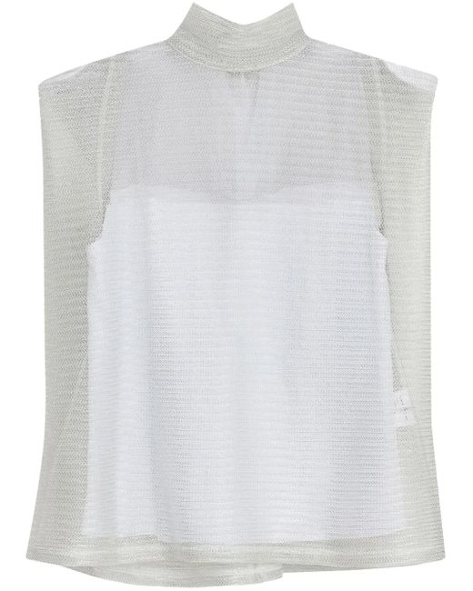 Gloria Coelho Metallic Top in het White