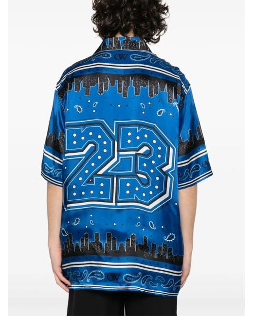 Off-White c/o Virgil Abloh Blue Bandana Vacation Shirt for men