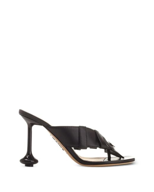 Loewe Black 90Mm Toy Panta Leather Sandals