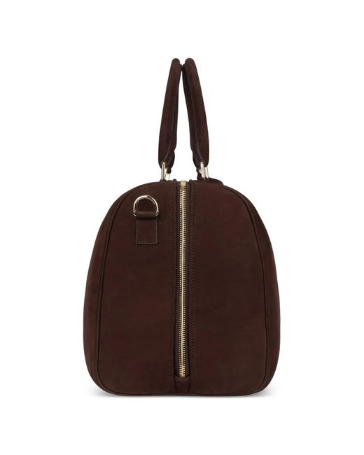 PLACE OF ELMS Brown Arbor Embossed Crest Holdall for men
