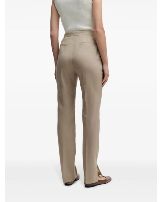 Boss Natural Mid-Rise Slim-Fit Trousers
