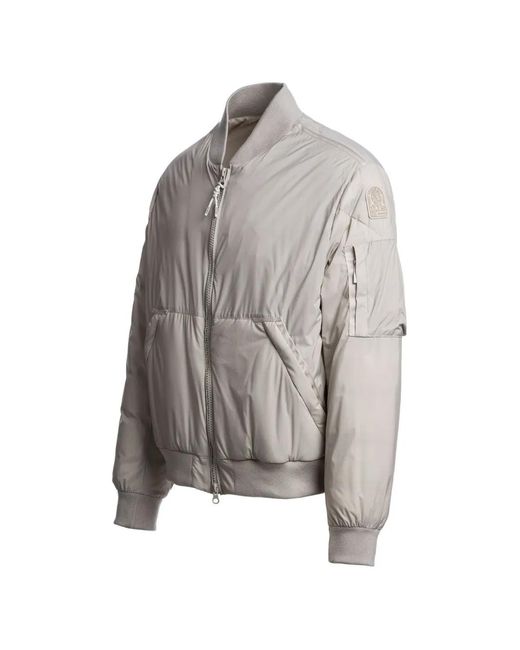 Parajumpers Gray Nordegg Logo-Patch Bomber Jacket for men