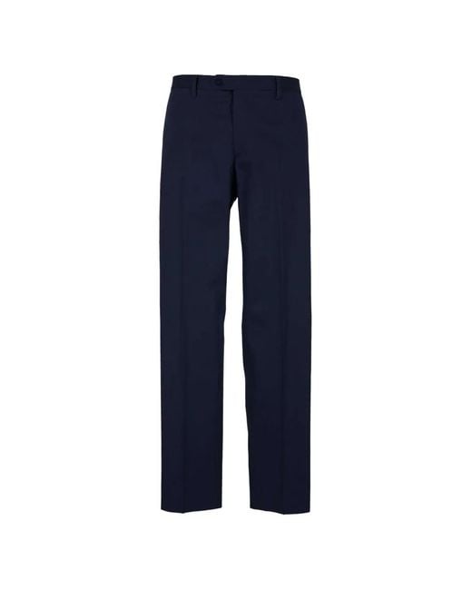 Briglia 1949 Blue Pressed-Crease Tailored Trousers for men