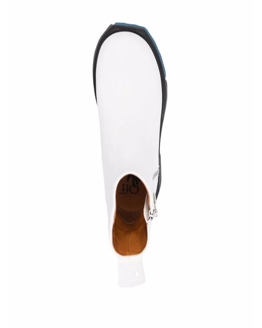 Off-White c/o Virgil Abloh White Contrast Panel Ankle Boots for men