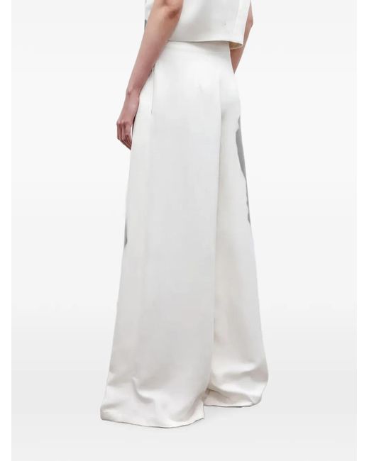 Twp White Drew Pleated Wide-Leg Trousers