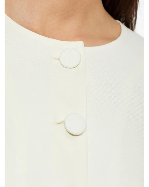 Posse White Elspeth Button-Up Wool Cropped Jacket