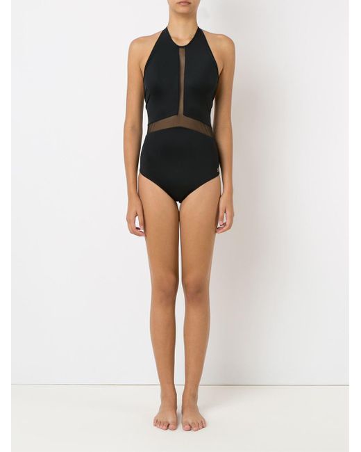 sheer panel swimsuit