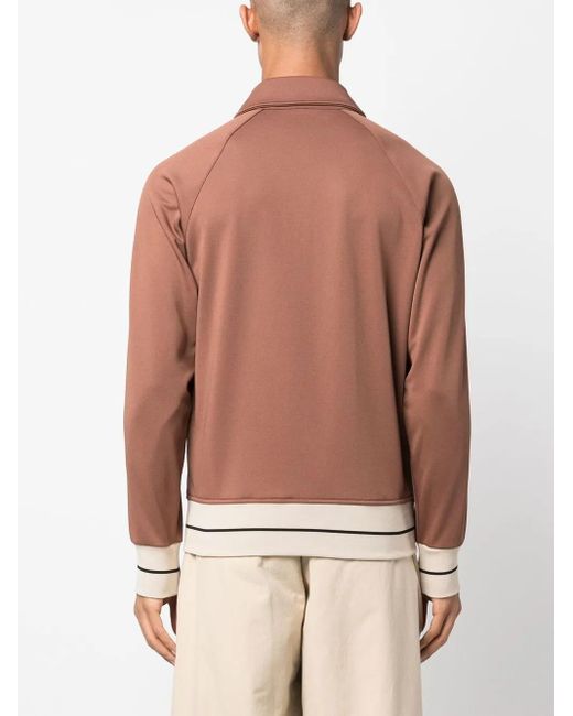 Palm Angels Brown Striped-Trim Sweatshirt for men
