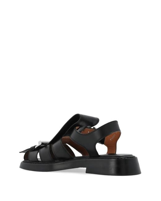 McQueen Black Flat Sandals